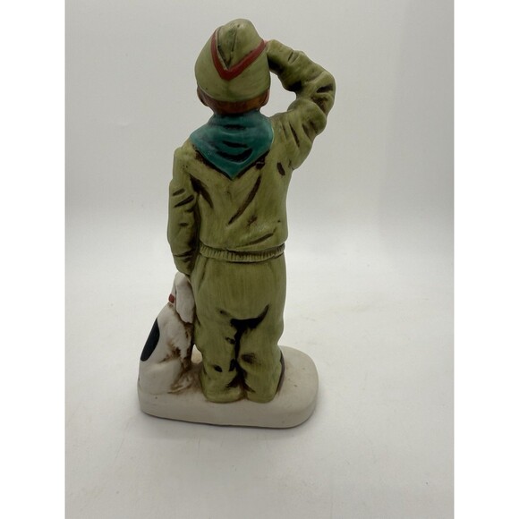 Boy Scout BSA Can't Wait Cub Dog Norman Rockwell Porcelain Figurine Statue 1981 - Picture 2 of 8